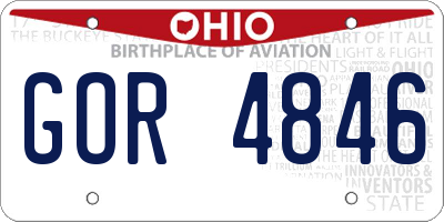OH license plate GOR4846