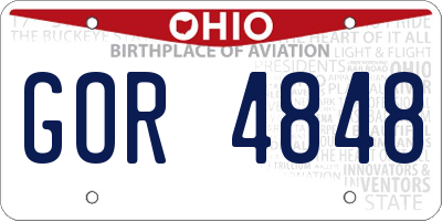 OH license plate GOR4848