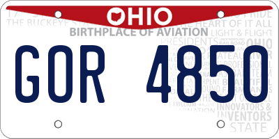 OH license plate GOR4850