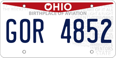 OH license plate GOR4852
