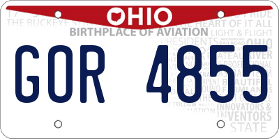 OH license plate GOR4855