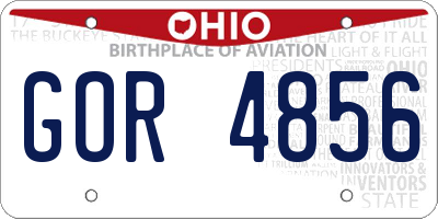 OH license plate GOR4856