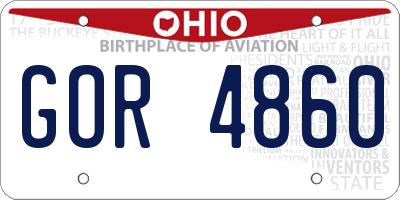 OH license plate GOR4860
