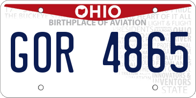OH license plate GOR4865