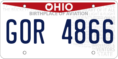 OH license plate GOR4866
