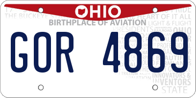 OH license plate GOR4869