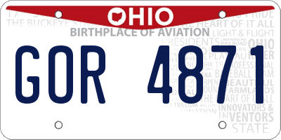 OH license plate GOR4871