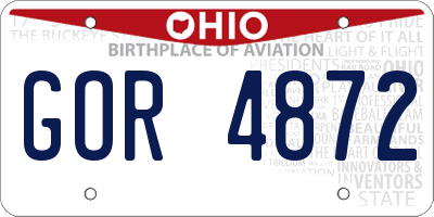OH license plate GOR4872