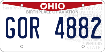 OH license plate GOR4882