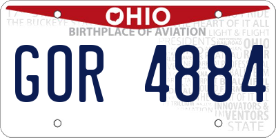OH license plate GOR4884