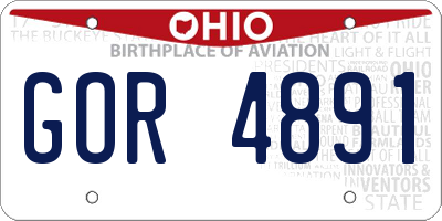 OH license plate GOR4891