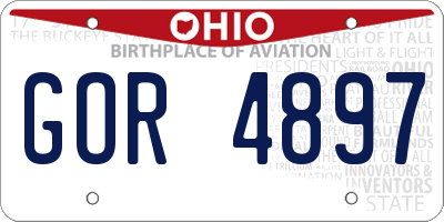 OH license plate GOR4897