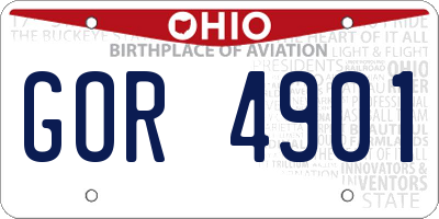 OH license plate GOR4901