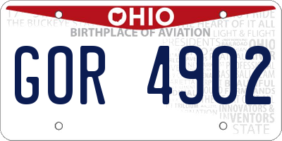 OH license plate GOR4902