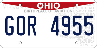 OH license plate GOR4955