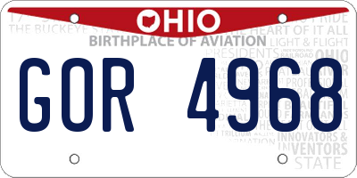 OH license plate GOR4968