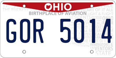 OH license plate GOR5014