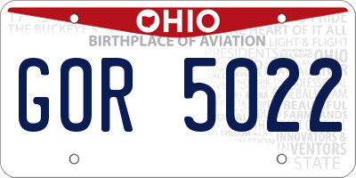 OH license plate GOR5022