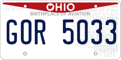 OH license plate GOR5033