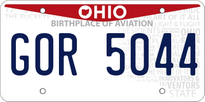 OH license plate GOR5044