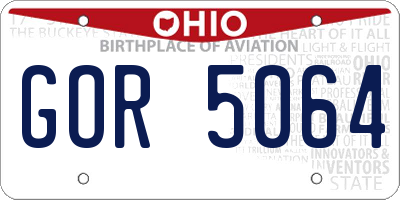 OH license plate GOR5064