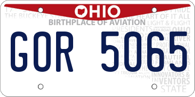 OH license plate GOR5065