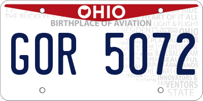 OH license plate GOR5072