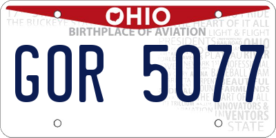 OH license plate GOR5077