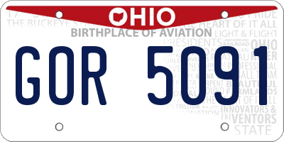 OH license plate GOR5091