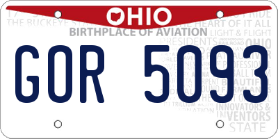 OH license plate GOR5093