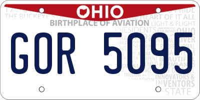 OH license plate GOR5095