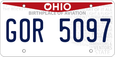 OH license plate GOR5097