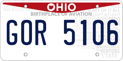 OH license plate GOR5106