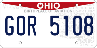 OH license plate GOR5108