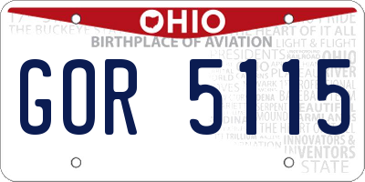 OH license plate GOR5115