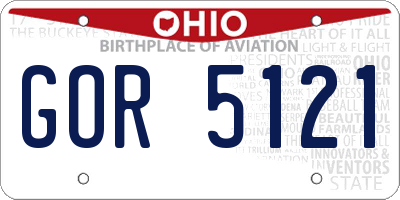 OH license plate GOR5121