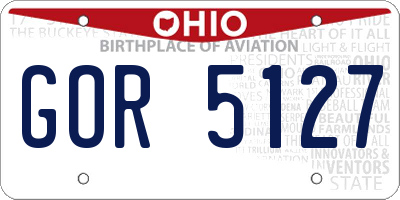 OH license plate GOR5127