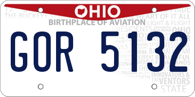 OH license plate GOR5132