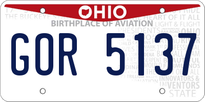 OH license plate GOR5137