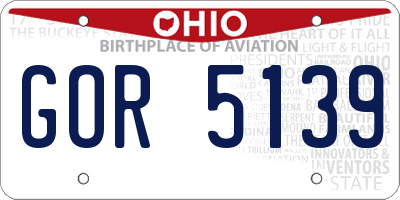 OH license plate GOR5139