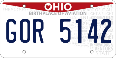 OH license plate GOR5142