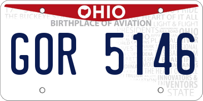 OH license plate GOR5146
