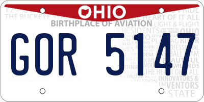 OH license plate GOR5147