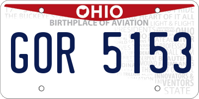 OH license plate GOR5153