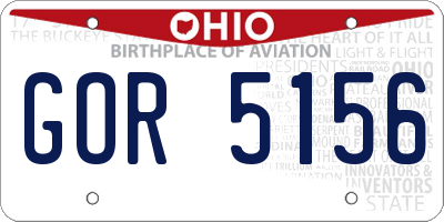 OH license plate GOR5156