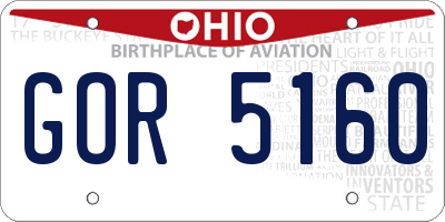 OH license plate GOR5160