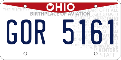 OH license plate GOR5161