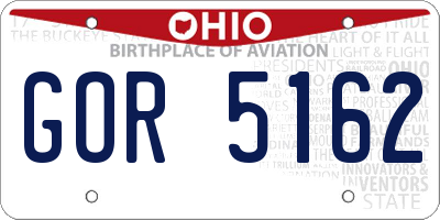 OH license plate GOR5162