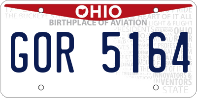 OH license plate GOR5164