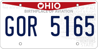 OH license plate GOR5165